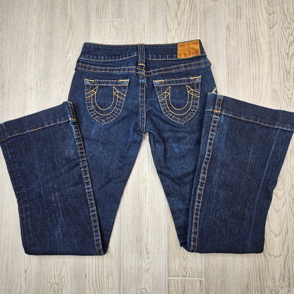 True Religion Dark Blue Wide Leg Flare Jeans